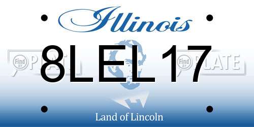 8LEL17 Illinois License Plate