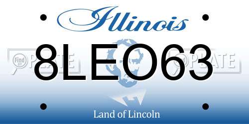 8LEO63 Illinois License Plate