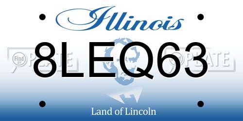 8LEQ63 Illinois License Plate