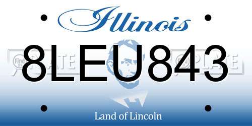 8LEU843 Illinois License Plate