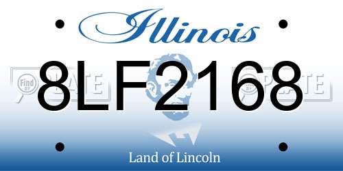 8LF2168 Illinois License Plate