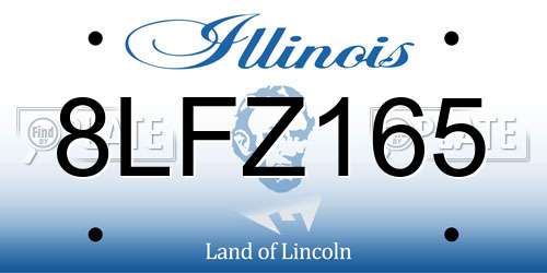 8LFZ165 Illinois License Plate