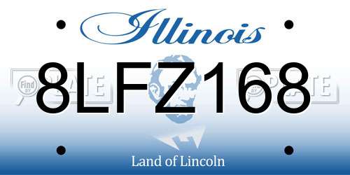 8LFZ168 Illinois License Plate