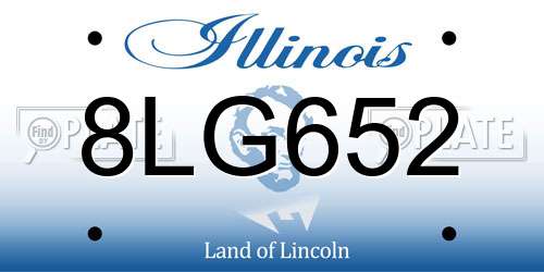 8LG652 Illinois License Plate