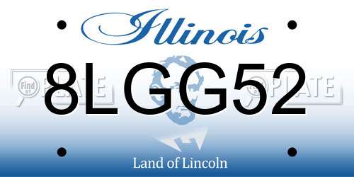 8LGG52 Illinois License Plate