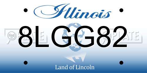 8LGG82 Illinois License Plate
