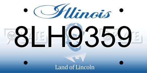 8LH9359 Illinois License Plate