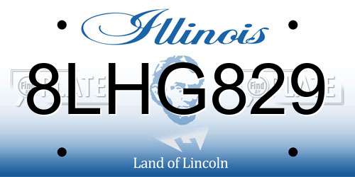 8LHG829 Illinois License Plate