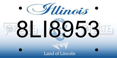 8LI8953 Illinois License Plate