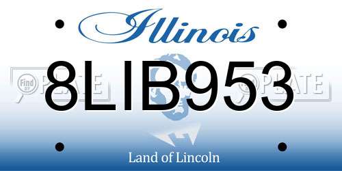 8LIB953 Illinois License Plate