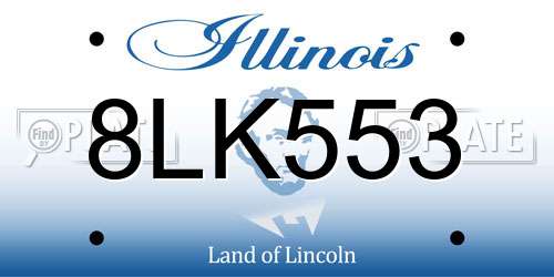 8LK553 Illinois License Plate