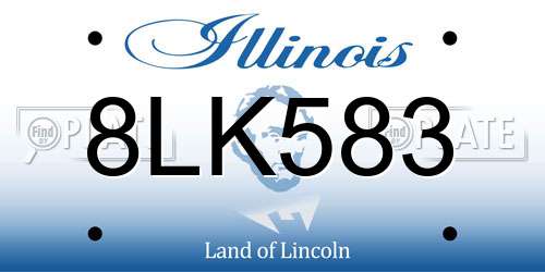 8LK583 Illinois License Plate