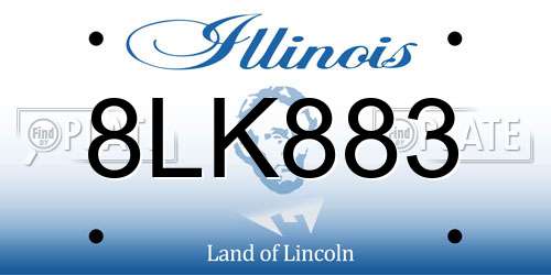 8LK883 Illinois License Plate
