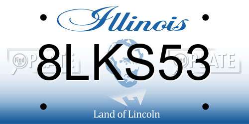 8LKS53 Illinois License Plate