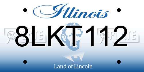 8LKT112 Illinois License Plate