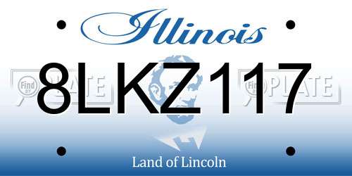 8LKZ117 Illinois License Plate
