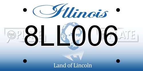 8LL006 Illinois License Plate