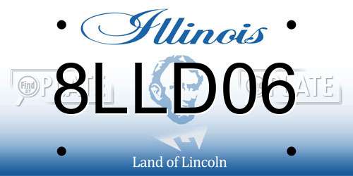 8LLD06 Illinois License Plate