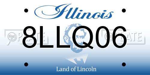 8LLQ06 Illinois License Plate