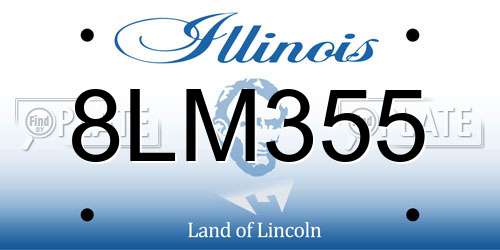 8LM355 Illinois License Plate