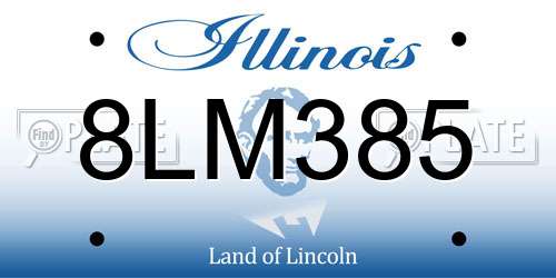 8LM385 Illinois License Plate