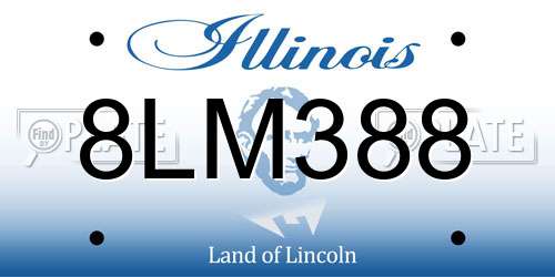 8LM388 Illinois License Plate