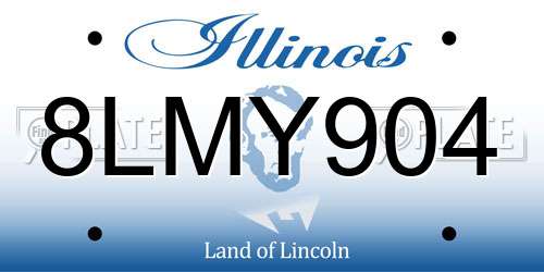 8LMY904 Illinois License Plate