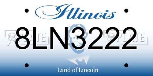 8LN3222 Illinois License Plate