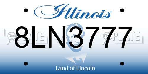 8LN3777 Illinois License Plate