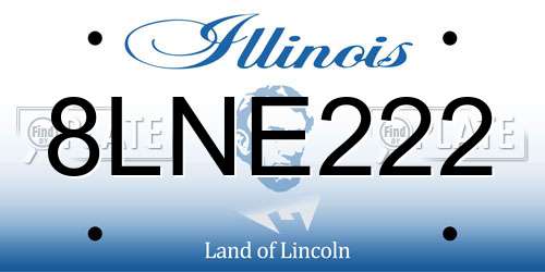 8LNE222 Illinois License Plate