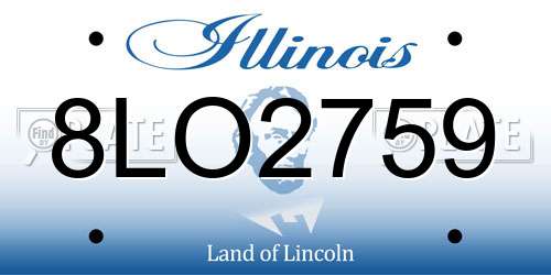 8LO2759 Illinois License Plate