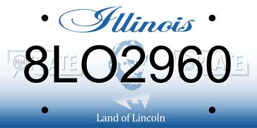 8LO2960 Illinois License Plate