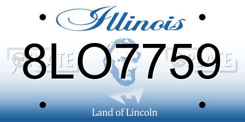 8LO7759 Illinois License Plate