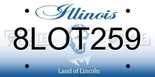 8LOT259 Illinois License Plate