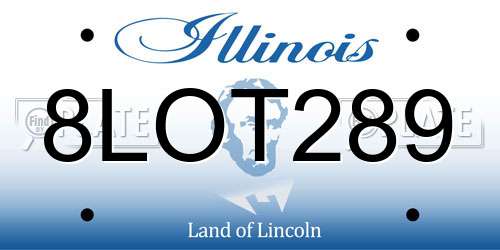 8LOT289 Illinois License Plate