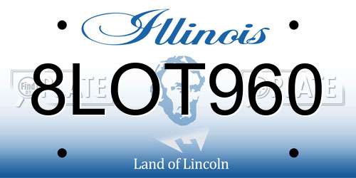 8LOT960 Illinois License Plate