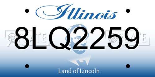 8LQ2259 Illinois License Plate