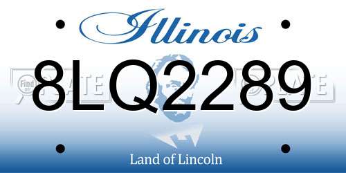 8LQ2289 Illinois License Plate