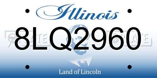 8LQ2960 Illinois License Plate