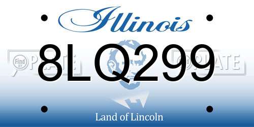 8LQ299 Illinois License Plate