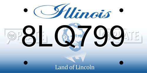 8LQ799 Illinois License Plate