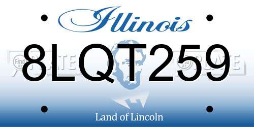 8LQT259 Illinois License Plate