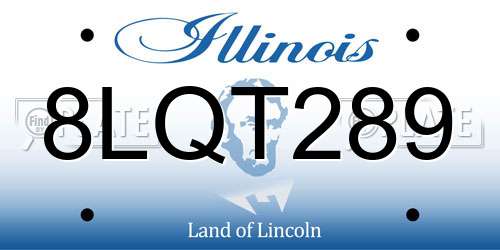 8LQT289 Illinois License Plate