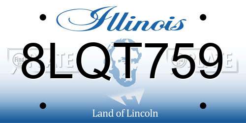8LQT759 Illinois License Plate