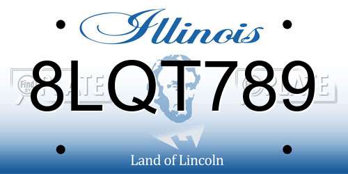 8LQT789 Illinois License Plate