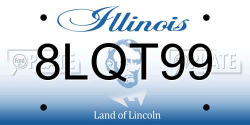 8LQT99 Illinois License Plate
