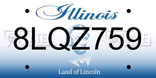 8LQZ759 Illinois License Plate
