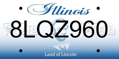 8LQZ960 Illinois License Plate