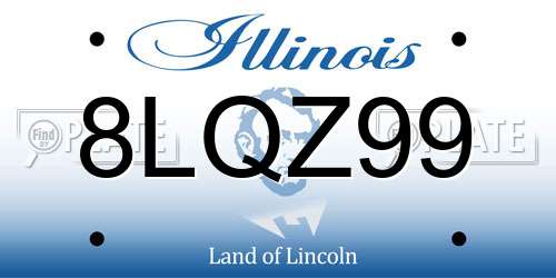 8LQZ99 Illinois License Plate
