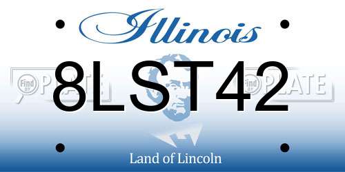 8LST42 Illinois License Plate
